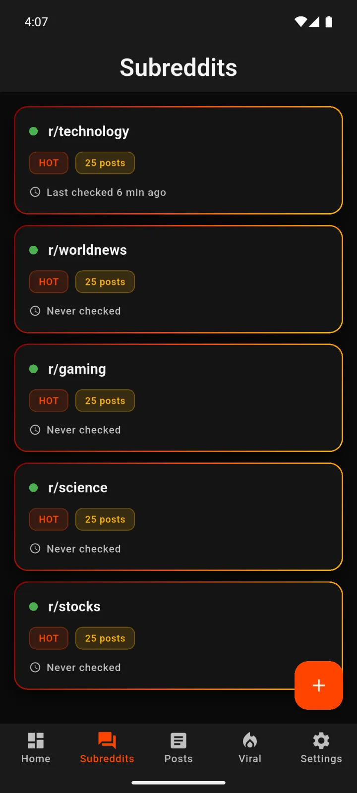 Subreddit watchlist